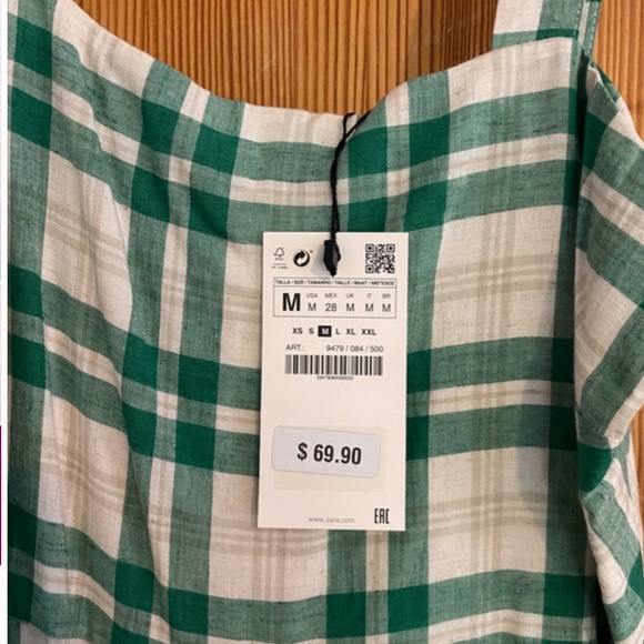 ZARA Checkered Midi Dress with Buttons - Picture 4 of 4